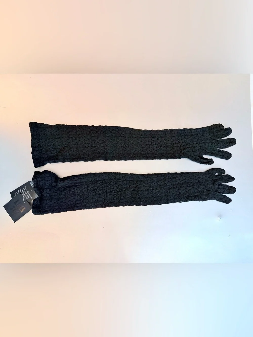 NWT Anna Sui Black Long Lace Opera Gloves